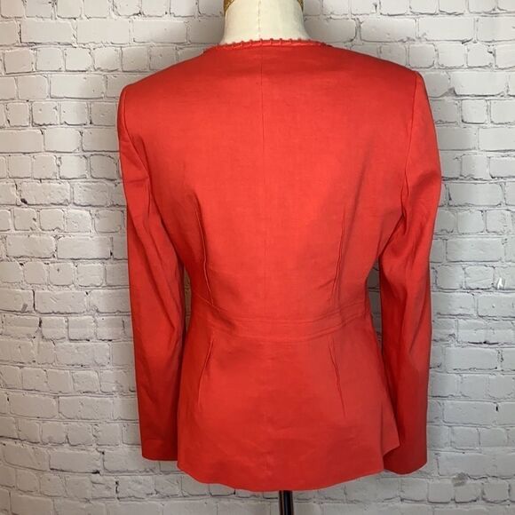 Elie Tahari Linen Blend Snap Front Long Jacket M‎ - Picture 3 of 15